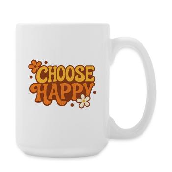 Choose Happiness Choose Retro Design Font - Large Mug 440 ml - white - Right