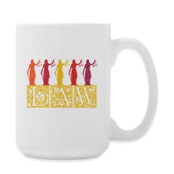Justitia Anwalt Anwältin Gesetz Vintage Retro - Große Tasse 440 ml - Weiß - Rechts