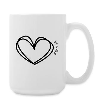 Mama Herz - Große Tasse 440 ml - Weiß - Rechts