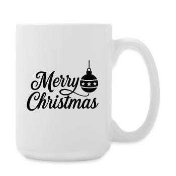 Merry Christmas with Christmas Ball - Large Mug 440 ml - white - Right