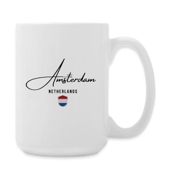 Amsterdam Pays-Bas, j’adore Amsterdam - Grande tasse 440 ml - blanc - Droite