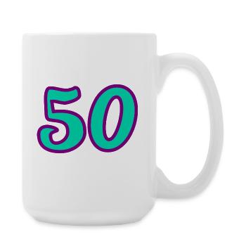 50. 50 YEARS. 50th ANNIVERSARY. 50 YEARS ANNIVERSARY. - Large Mug 440 ml - white - Right