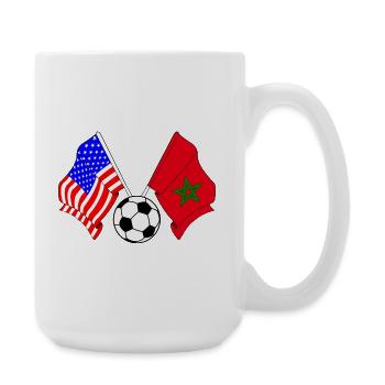 Football Morocco vs USA - Large Mug 440 ml - white - Right