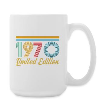 1970er Geburtstag geboren in 1970 Vintage-Retro-Geschenk - Große Tasse 440 ml - Weiß - Rechts