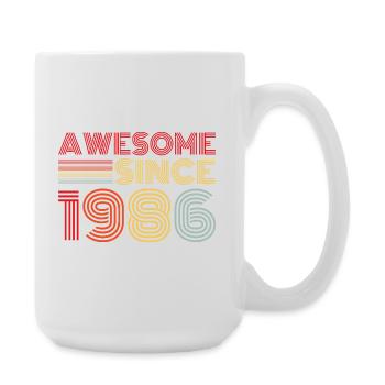 Vintage 1986 Retro 1986 Birthday Gift - Large Mug 440 ml - white - Right