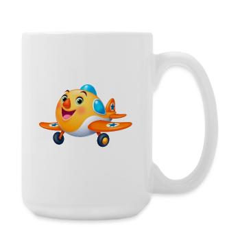 Süßes Kinderflugzeug Cartoon – Flugzeug - Große Tasse 440 ml - Weiß - Rechts