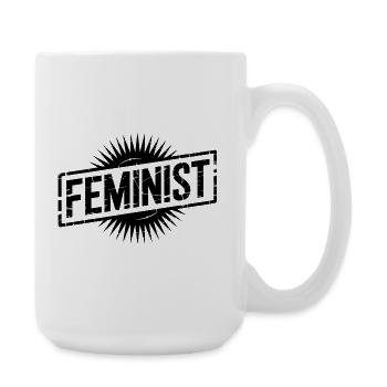 Feminist - Feminism Logo T-Shirt - Große Tasse 440 ml - Weiß - Rechts