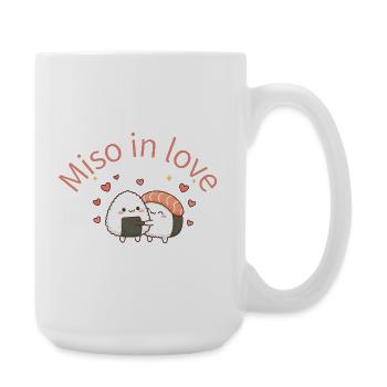 Miso in Love Sushi Umarmung sushi hug - Große Tasse 440 ml - Weiß - Rechts