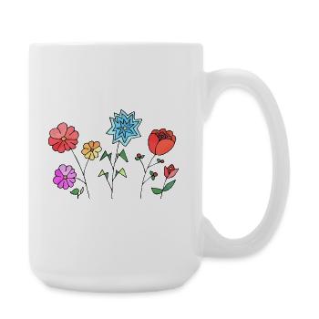 Blumen - Große Tasse 440 ml - Weiß - Rechts