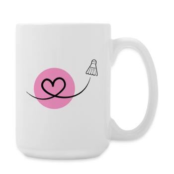 Badminton Love – Badminton Heart - Large Mug 440 ml - white - Right