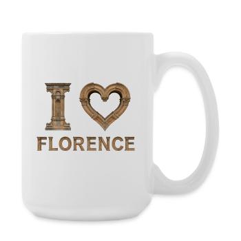 FLORENCE – Renaissance Stone Lettering - Große Tasse 440 ml - Weiß - Rechts
