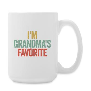 Favorite Grandchild Funny I'm Grandma's Favorite - Large Mug 440 ml - white - Right
