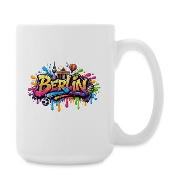 Berlin Graffiti Lettering with Colour Effects - Large Mug 440 ml - white - Right