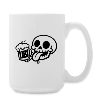 Skelett Bierglas Lustig - Große Tasse 440 ml - Weiß - Rechts