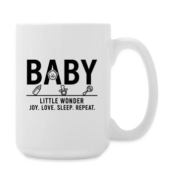 Baby Little Wonder Minimalist Design - Large Mug 440 ml - white - Right