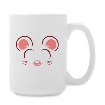 Souris | Déguisement de carnaval en costume de grand visage - Grande tasse 440 ml - blanc - Droite
