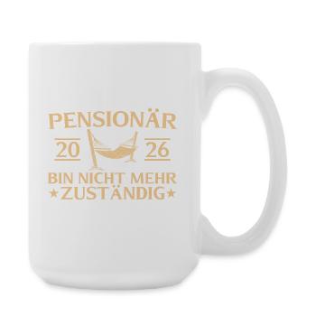 Pensionär 2026 Abschiedsgeschenk Beamter - Große Tasse 440 ml - Weiß - Rechts