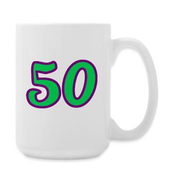50. 50 ANS. 50e ANNIVERSAIRE. ANNIVERSAIRE 50 ANS. - Grande tasse 440 ml - blanc - Droite