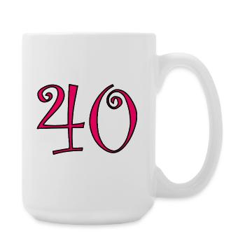 40. 40 ANS. 40e ANNIVERSAIRE. ANNIVERSAIRE 40 ANS. - Grande tasse 440 ml - blanc - Droite