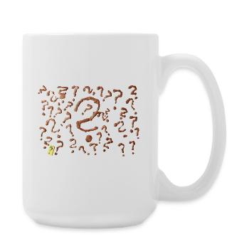 many question marks artwork - Large Mug 440 ml - white - Right