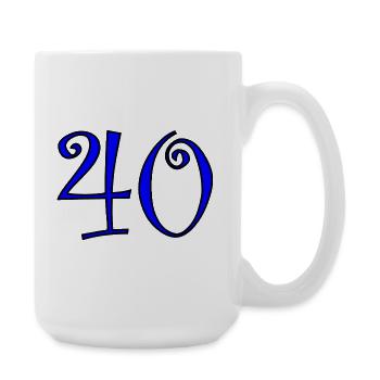 40. 40 ANS. 40e ANNIVERSAIRE. ANNIVERSAIRE 40 ANS - Grande tasse 440 ml - blanc - Droite