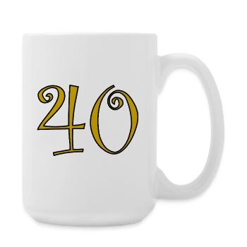 40. 40 YEARS. 40th ANNIVERSARY. 40 YEARS ANNIVERSARY. - Large Mug 440 ml - white - Right