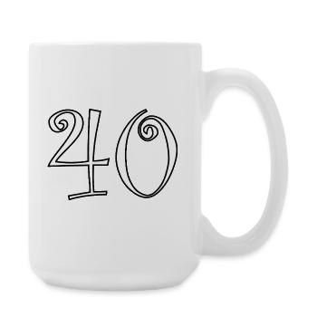 40. 40 YEARS. 40th ANNIVERSARY. 40 YEARS ANNIVERSARY. - Large Mug 440 ml - white - Right