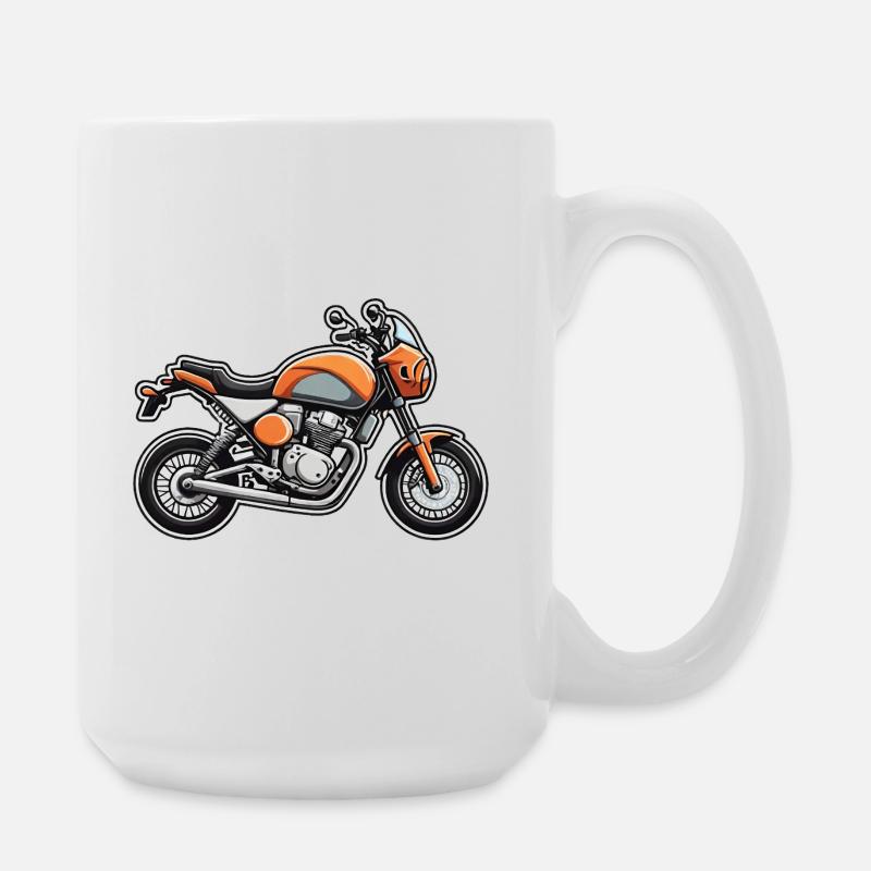 Orange Cruiser Motorradkunst - Große Tasse 440 ml - Weiß