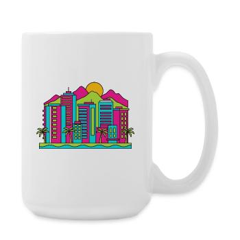 Sunshine Coast City Skyline Beach Art moderne - Grande tasse 440 ml - blanc - Droite