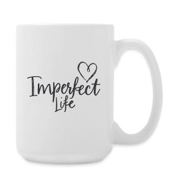 Imperfect Life Heart Motif for Great People - Large Mug 440 ml - white - Right