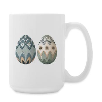 Pastel Floral Ornament Eggs - Large Mug 440 ml - white - Right