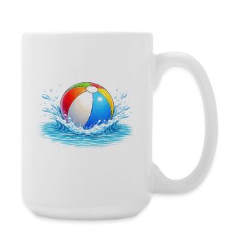 Colorful water polo in the sea - Large Mug 440 ml - white - Right