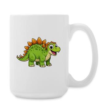 Cheerful Dino Stegosaurus - Large Mug 440 ml - white - Right