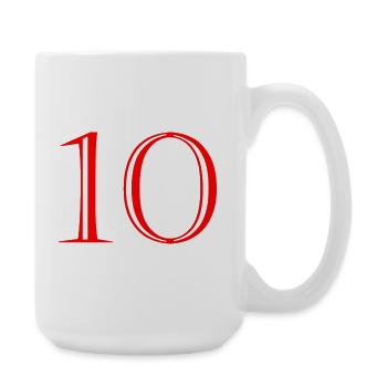 10. 10 YEARS. 10th ANNIVERSARY. 10 YEAR ANNIVERSARY. - Large Mug 440 ml - white - Right