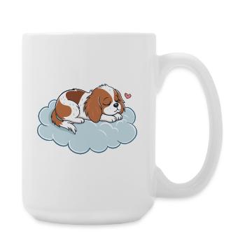 Chiot rêveur sur nuage pastel - Grande tasse 440 ml - blanc - Droite