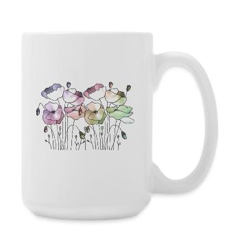 Blumen - Große Tasse 440 ml - Weiß - Rechts