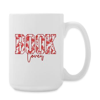 Book Lover Floral Font - Large Mug 440 ml - white - Right