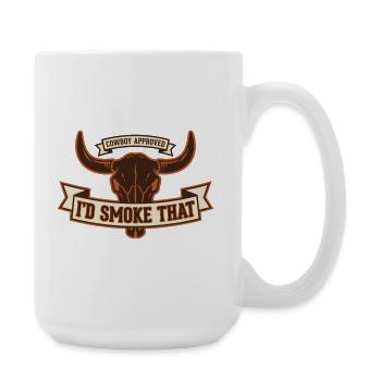 Bull Skull Cowboy Approved Smoker - Large Mug 440 ml - white - Right