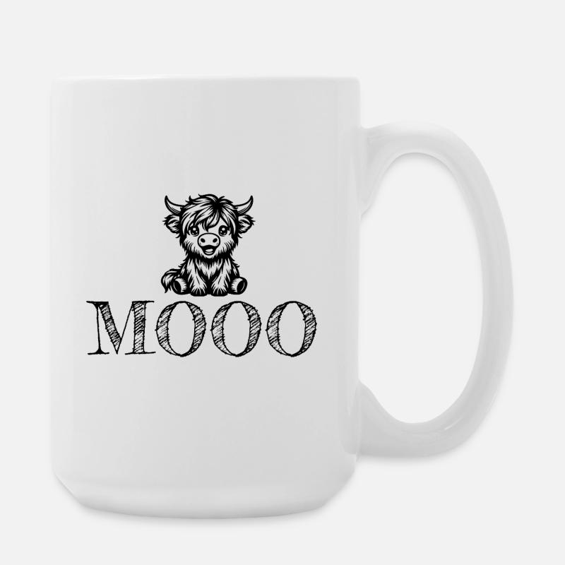 Cute cow design Mooo - Large Mug 440 ml - white