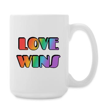 Love Wins Rainbow Gradient - Large Mug 440 ml - white - Right