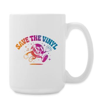 Save the Vinyl DJ Musik - Große Tasse 440 ml - Weiß - Rechts