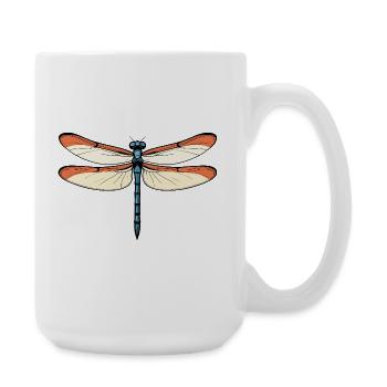 Blue-orange dragon dragonfly - Large Mug 440 ml - white - Right