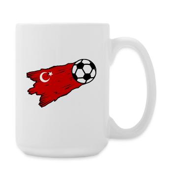 Turkish Flag Football Graphic - Large Mug 440 ml - white - Right