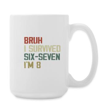 8th Birthday Design – Finally Eight Years Old - Large Mug 440 ml - white - Right
