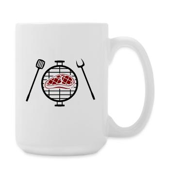 Rotes Steakmuster Print - Große Tasse 440 ml - Weiß - Rechts