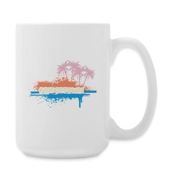 Palm trees Bridgetown - Large Mug 440 ml - white - Right