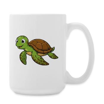 Illustration de tortue câline - Grande tasse 440 ml - blanc - Droite