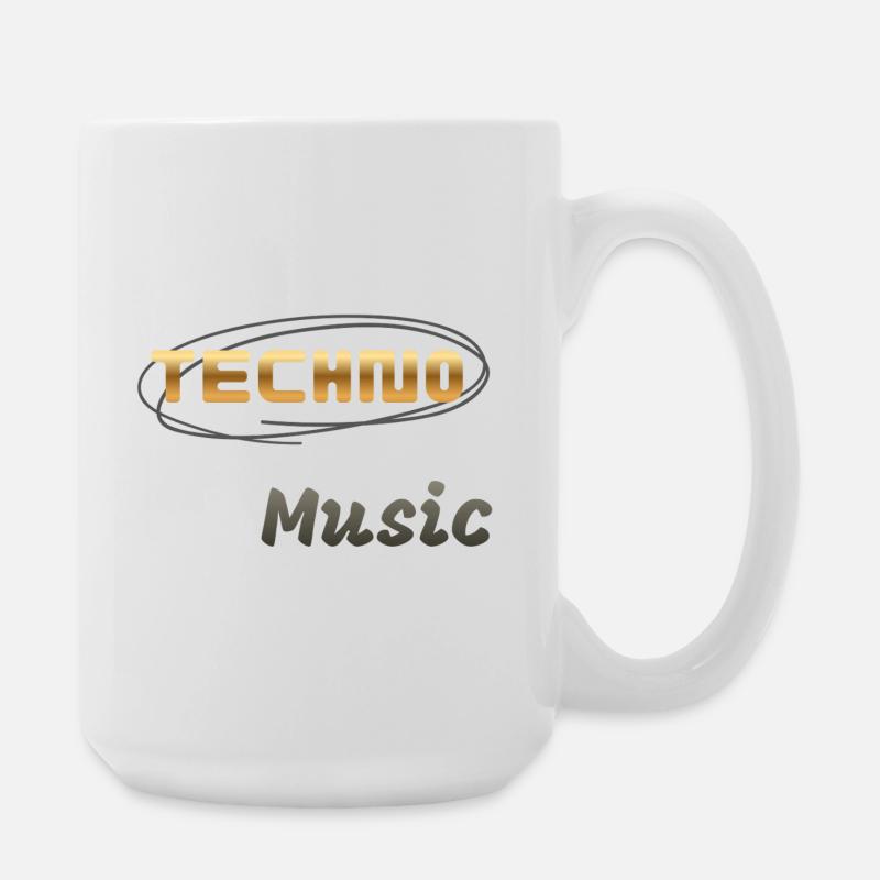 Techno-Musik - Große Tasse 440 ml - Weiß