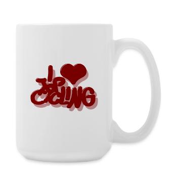 I_Love_cycling_rot - Large Mug 440 ml - white - Right