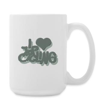 I_love_Cycling_pastel_gruen - Large Mug 440 ml - white - Right